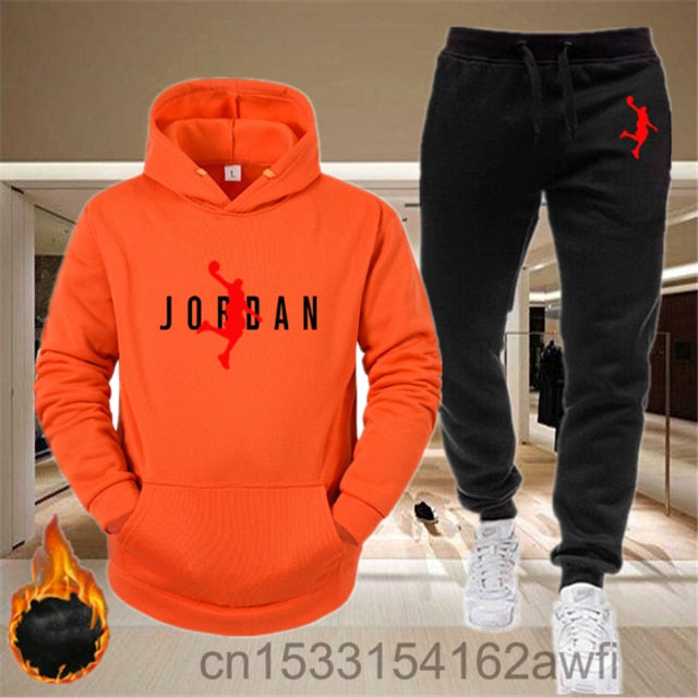 2020new men Hoodie set 23 letter printed Sweatshirt set wool Hoodie + jogging Homme Pullover couple's sports suit
