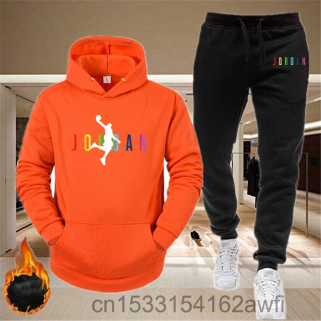 2020new men Hoodie set 23 letter printed Sweatshirt set wool Hoodie + jogging Homme Pullover couple's sports suit