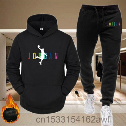 2020new men Hoodie set 23 letter printed Sweatshirt set wool Hoodie + jogging Homme Pullover couple's sports suit
