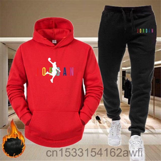 2020new men Hoodie set 23 letter printed Sweatshirt set wool Hoodie + jogging Homme Pullover couple's sports suit