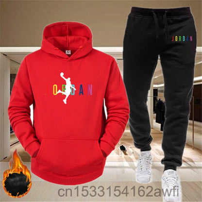 2020new men Hoodie set 23 letter printed Sweatshirt set wool Hoodie + jogging Homme Pullover couple's sports suit