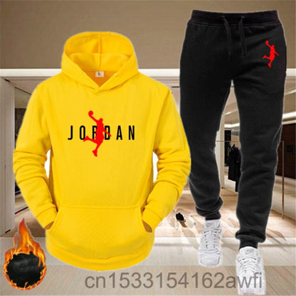 2020new men Hoodie set 23 letter printed Sweatshirt set wool Hoodie + jogging Homme Pullover couple's sports suit