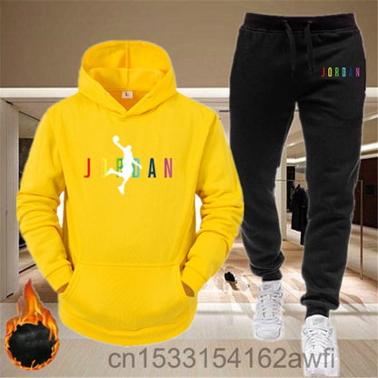 2020new men Hoodie set 23 letter printed Sweatshirt set wool Hoodie + jogging Homme Pullover couple's sports suit