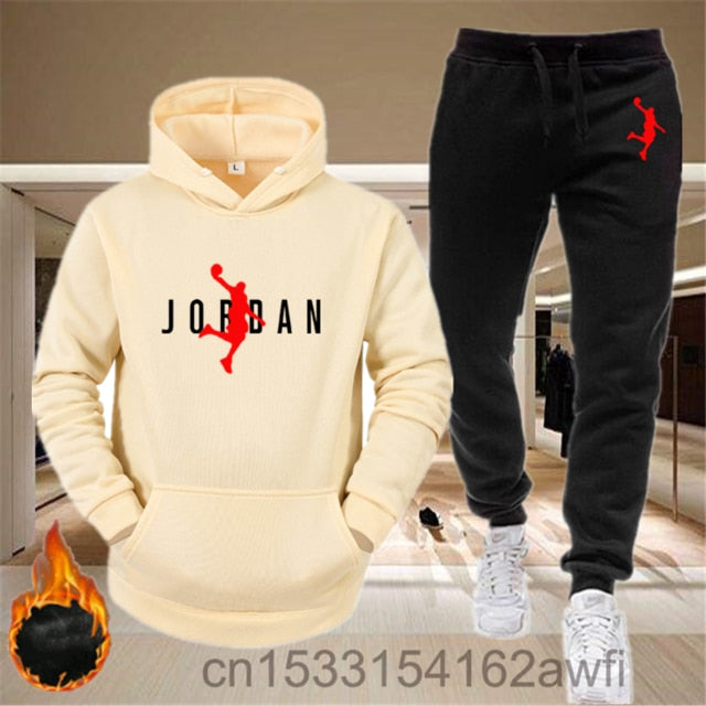 2020new men Hoodie set 23 letter printed Sweatshirt set wool Hoodie + jogging Homme Pullover couple's sports suit
