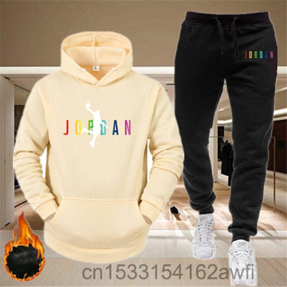 2020new men Hoodie set 23 letter printed Sweatshirt set wool Hoodie + jogging Homme Pullover couple's sports suit