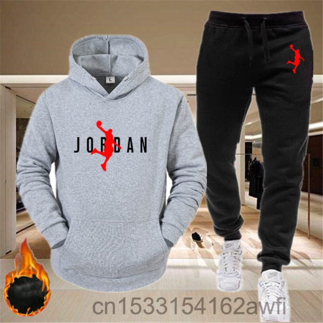 2020new men Hoodie set 23 letter printed Sweatshirt set wool Hoodie + jogging Homme Pullover couple's sports suit