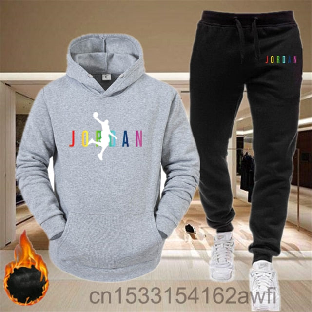 2020new men Hoodie set 23 letter printed Sweatshirt set wool Hoodie + jogging Homme Pullover couple's sports suit