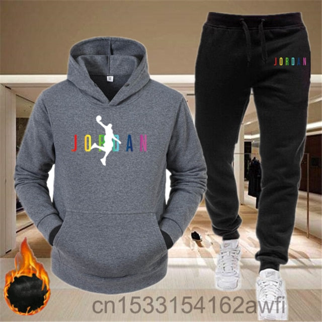 2020new men Hoodie set 23 letter printed Sweatshirt set wool Hoodie + jogging Homme Pullover couple's sports suit