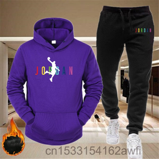 2020new men Hoodie set 23 letter printed Sweatshirt set wool Hoodie + jogging Homme Pullover couple's sports suit