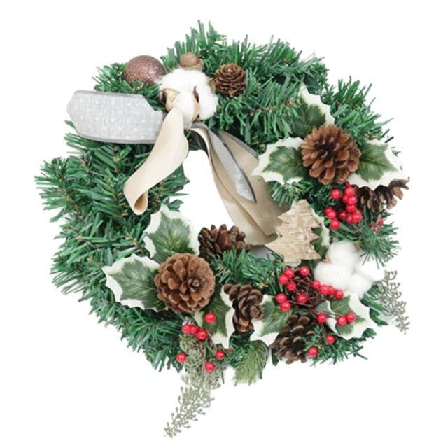 Christmas Wreath With Battery Powered LED Light String