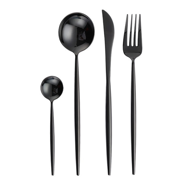 Gold Chopstick Spoon Knife Fork Sets