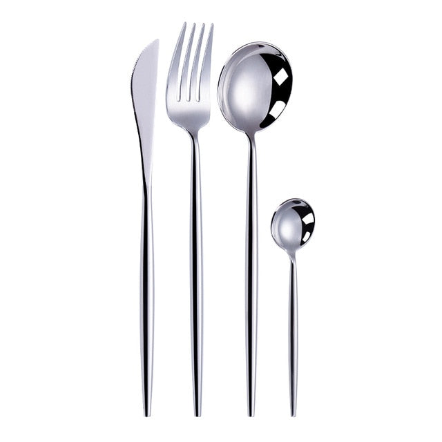 Gold Chopstick Spoon Knife Fork Sets