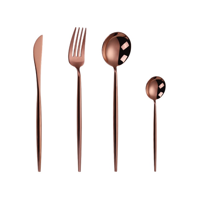 Gold Chopstick Spoon Knife Fork Sets