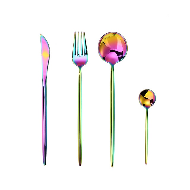 Gold Chopstick Spoon Knife Fork Sets