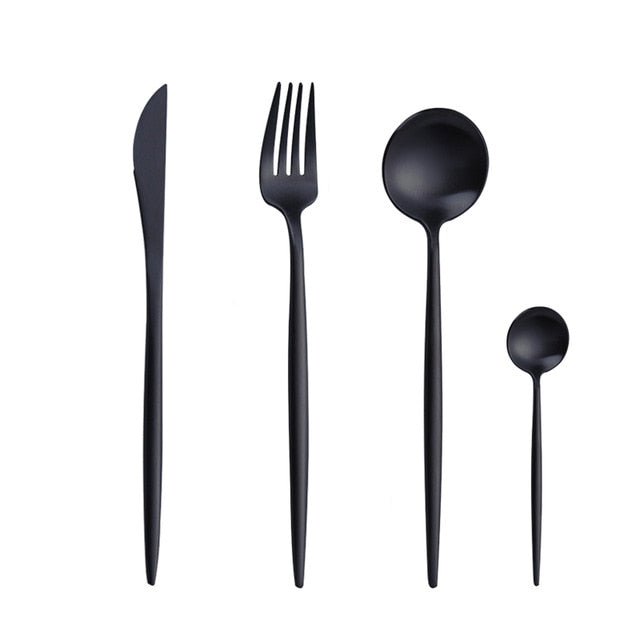 Gold Chopstick Spoon Knife Fork Sets