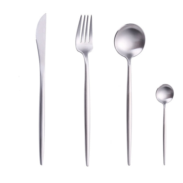 Gold Chopstick Spoon Knife Fork Sets