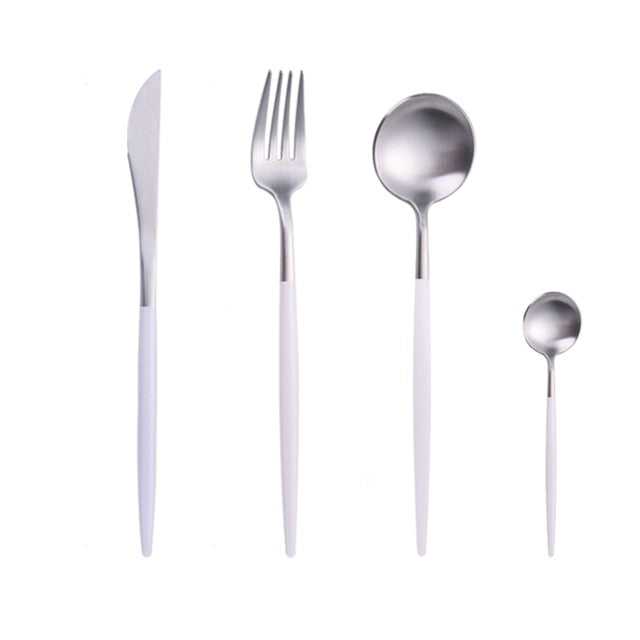 Gold Chopstick Spoon Knife Fork Sets