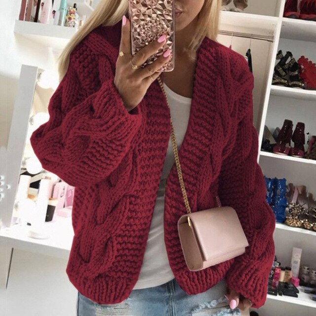 Autumn Winter Sweater Women's European American Canada Thick Thread