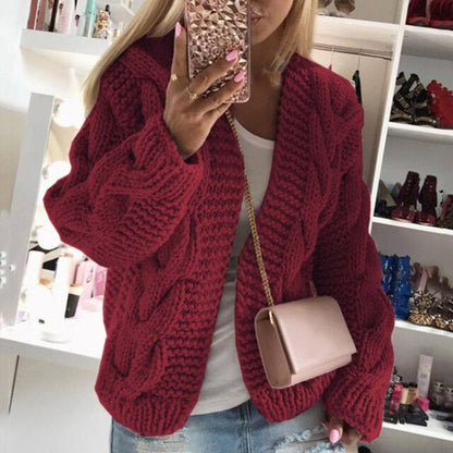Autumn Winter Sweater Women's European American Canada Thick Thread