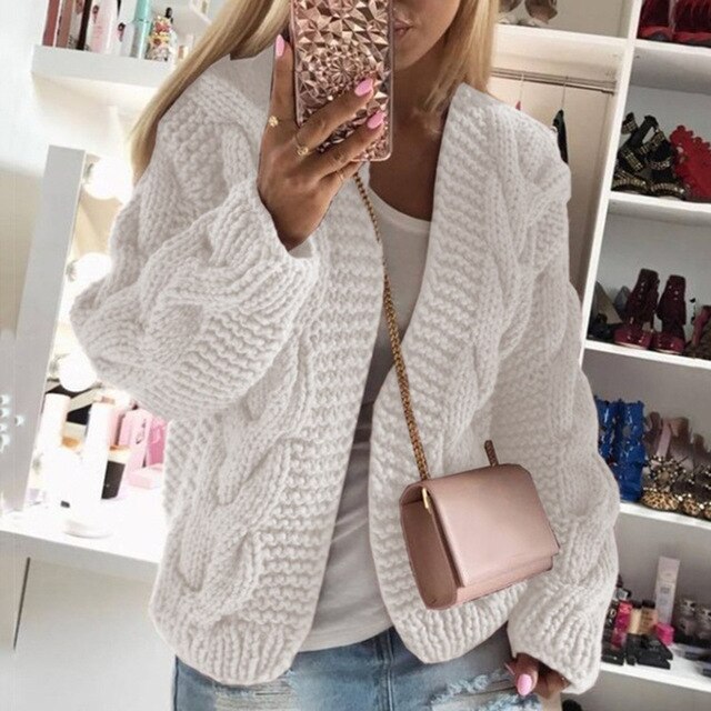 Autumn Winter Sweater Women's European American Canada Thick Thread