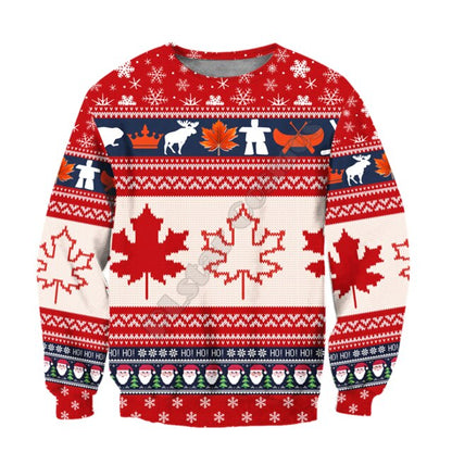 Canada Maple Leaf Unisex 3D Printed Women Men Christmas Sweater & Hoodies
