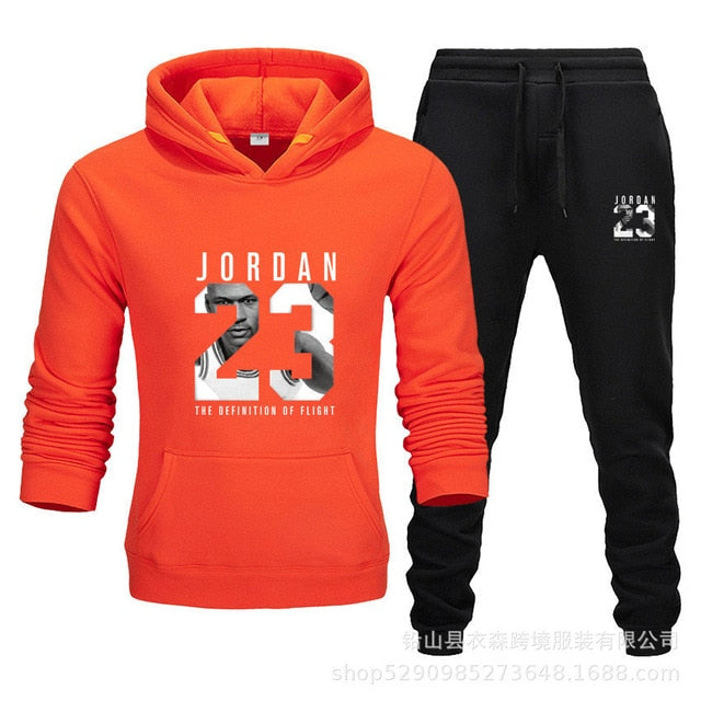 Unisex Jordan 23 Tracksuit Sweatshirt Men & Women Tracksuit Fleece Hoodie Sweater & Pants Jogging Homme Pullover 3XL Sporting Suit