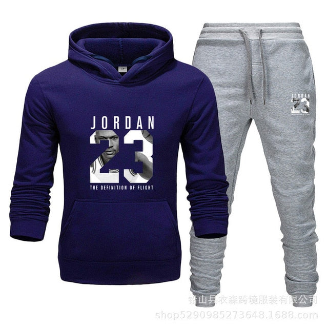 Unisex Jordan 23 Tracksuit Sweatshirt Men & Women Tracksuit Fleece Hoodie Sweater & Pants Jogging Homme Pullover 3XL Sporting Suit