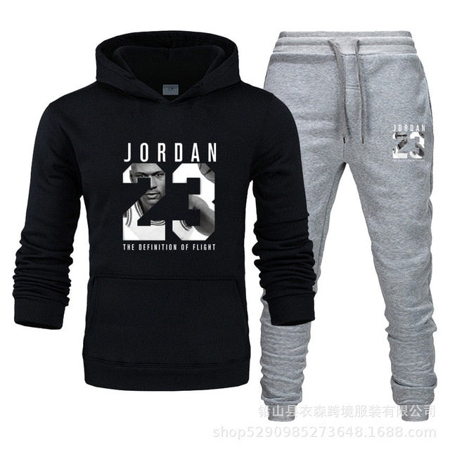 Unisex Jordan 23 Tracksuit Sweatshirt Men & Women Tracksuit Fleece Hoodie Sweater & Pants Jogging Homme Pullover 3XL Sporting Suit