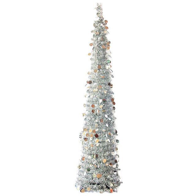 1.5m Diy Sequin Christmas Tree Popup Collapsible Tinsel Artificial Christmas Tree With Stand Christmas Decoration Trees 2021#G30