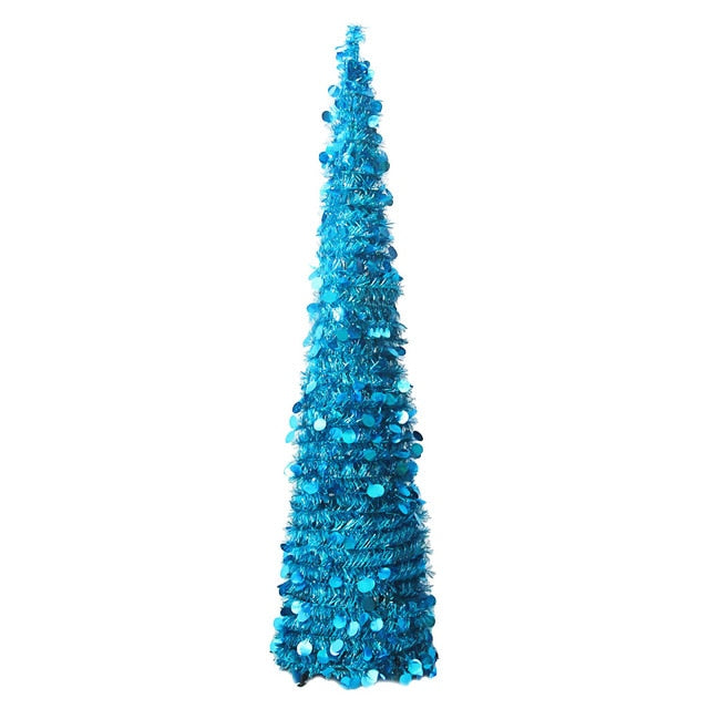 1.5m Diy Sequin Christmas Tree Popup Collapsible Tinsel Artificial Christmas Tree With Stand Christmas Decoration Trees 2021#G30