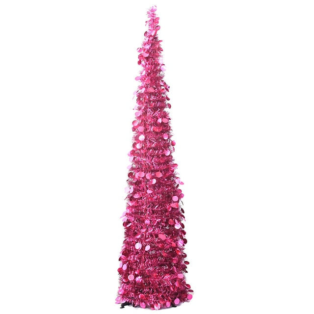 1.5m Diy Sequin Christmas Tree Popup Collapsible Tinsel Artificial Christmas Tree With Stand Christmas Decoration Trees 2021#G30