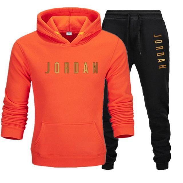Men's Jordan 23 letter suit brand sportswear sportswear suit men's sports Hoodie + pants suit casual sportswear men's Hoodie