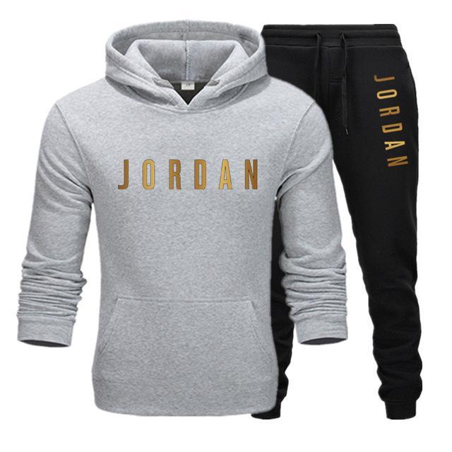 Men's Jordan 23 letter suit brand sportswear sportswear suit men's sports Hoodie + pants suit casual sportswear men's Hoodie