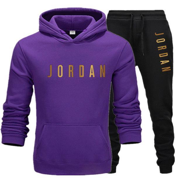 Men's Jordan 23 letter suit brand sportswear sportswear suit men's sports Hoodie + pants suit casual sportswear men's Hoodie