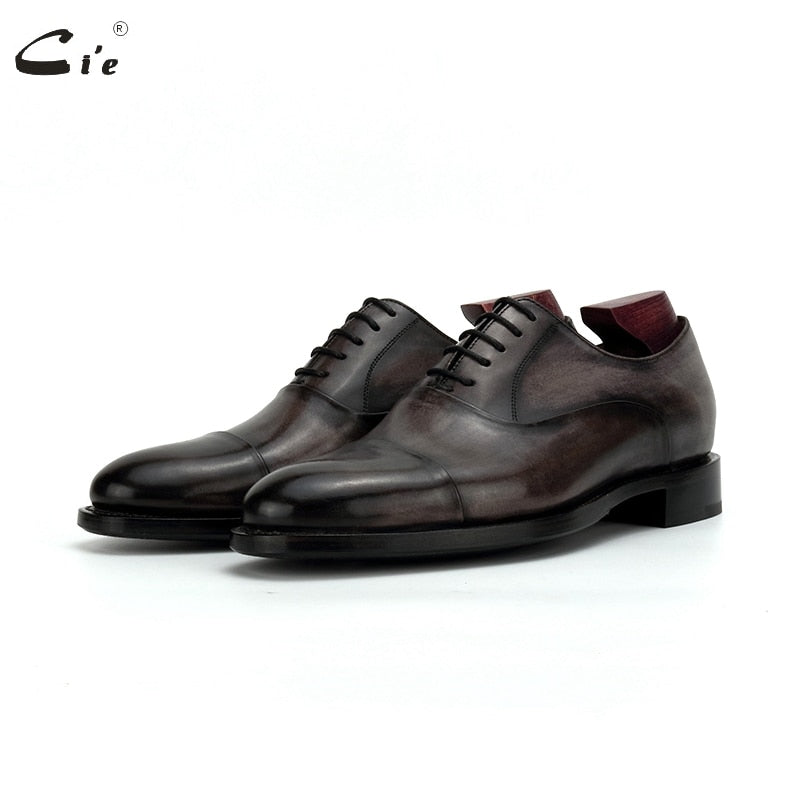 Cie Full Grain Calf Leather Goodyear Handmade Men Shoe Leather Outsole Bespoke Dress Oxford Captoe Office Leather Shoes OX808