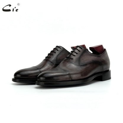 Cie Full Grain Calf Leather Goodyear Handmade Men Shoe Leather Outsole Bespoke Dress Oxford Captoe Office Leather Shoes OX808