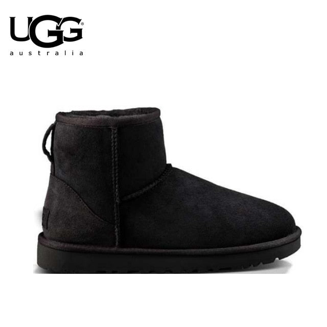 Original UGG Boots Middle boots Short plush Fur Lined Women Short Ankle Winter Suede Snow Boots Tassels Warm Shoes Class