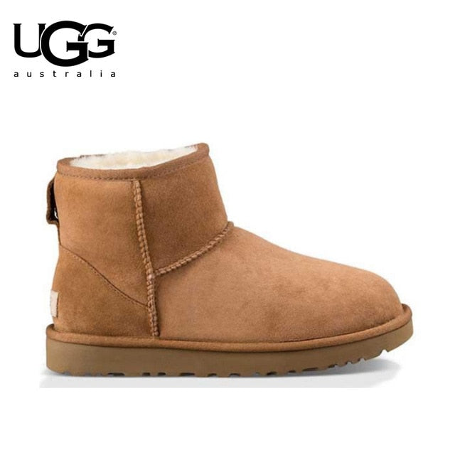 Original UGG Boots Middle boots Short plush Fur Lined Women Short Ankle Winter Suede Snow Boots Tassels Warm Shoes Class