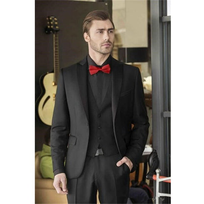 Custom Slim Light Gray Black Dress Men Suit Wedding Hot Sale Groom Tuxedo erno Masculino Best Man Men's Suits 3-piece (Jacket+Pa
