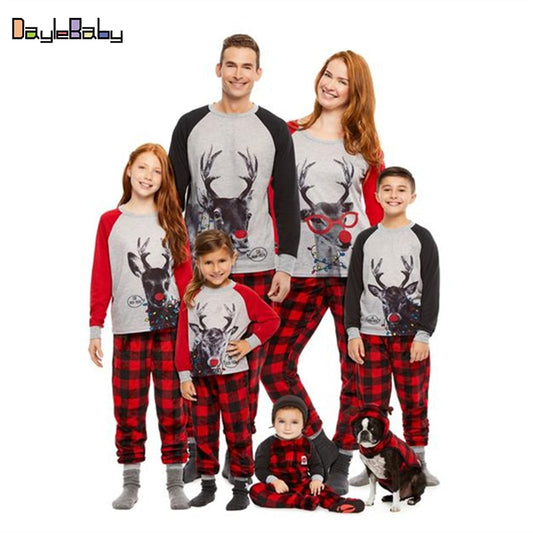 New Year Family Clothing Christmas Pajamas Matching Outfit Clothing Sets Family Pyjamas Girls' Merry Christmas Family Pajamas