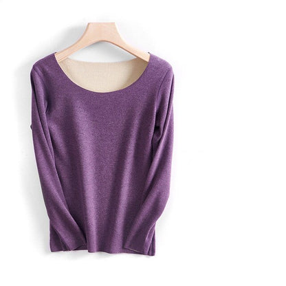 Woman undershirt autumn warm underwear top thermal clothing o neck long sleeve women's soft skin warm winter bottoming shirt
