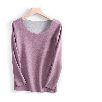 Woman undershirt autumn warm underwear top thermal clothing o neck long sleeve women's soft skin warm winter bottoming shirt
