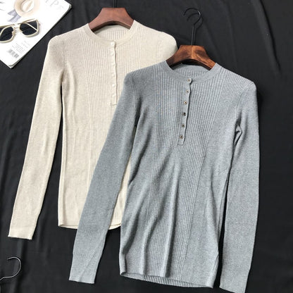 Women Sweater Pit Striped Knit Sweater Sweater Bottom Shirt Women's Fall Winter New