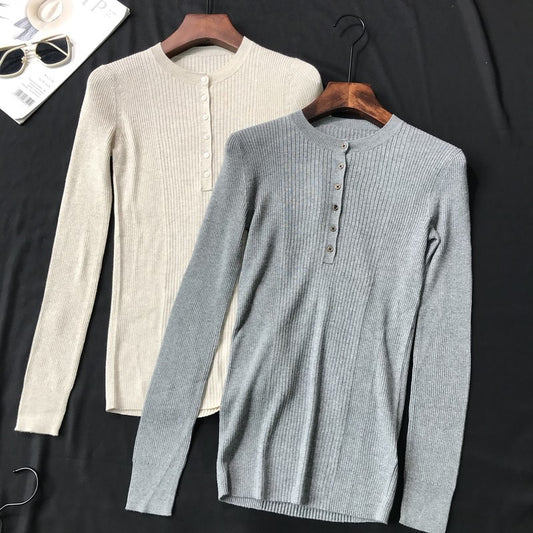 Women Sweater Pit Striped Knit Sweater Sweater Bottom Shirt Women's Fall Winter New