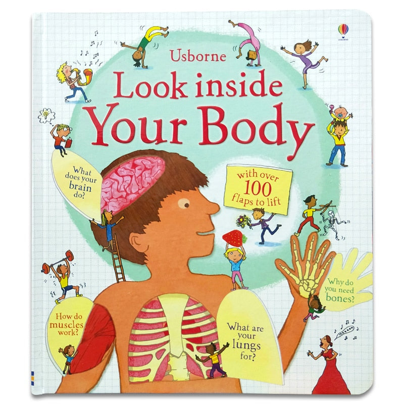 Britain English 3D Usborne Look Inside Your Body Flap Book Education for Children Learning English Word Card Board Book for Kdis