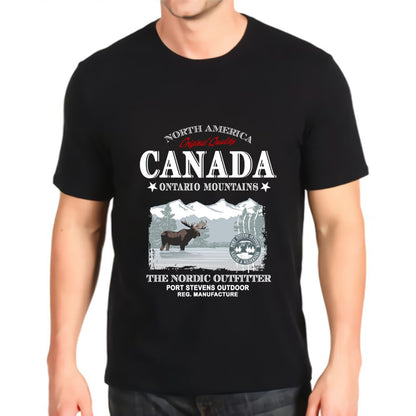 new printed t-shirt  moose canada  short-sleeved fashion Loose Top mens customization