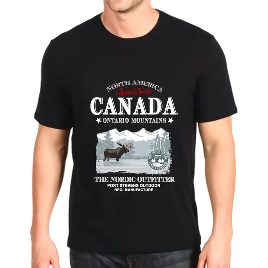 new printed t-shirt  moose canada  short-sleeved fashion Loose Top mens customization