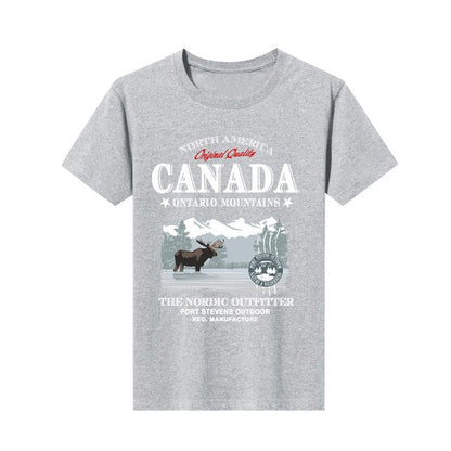 new printed t-shirt  moose canada  short-sleeved fashion Loose Top mens customization