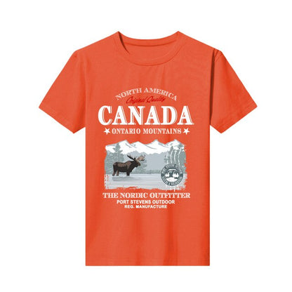 new printed t-shirt  moose canada  short-sleeved fashion Loose Top mens customization