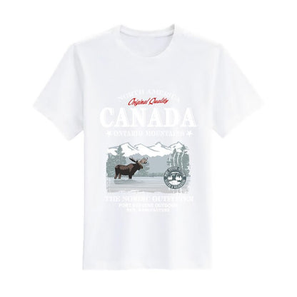 new printed t-shirt  moose canada  short-sleeved fashion Loose Top mens customization